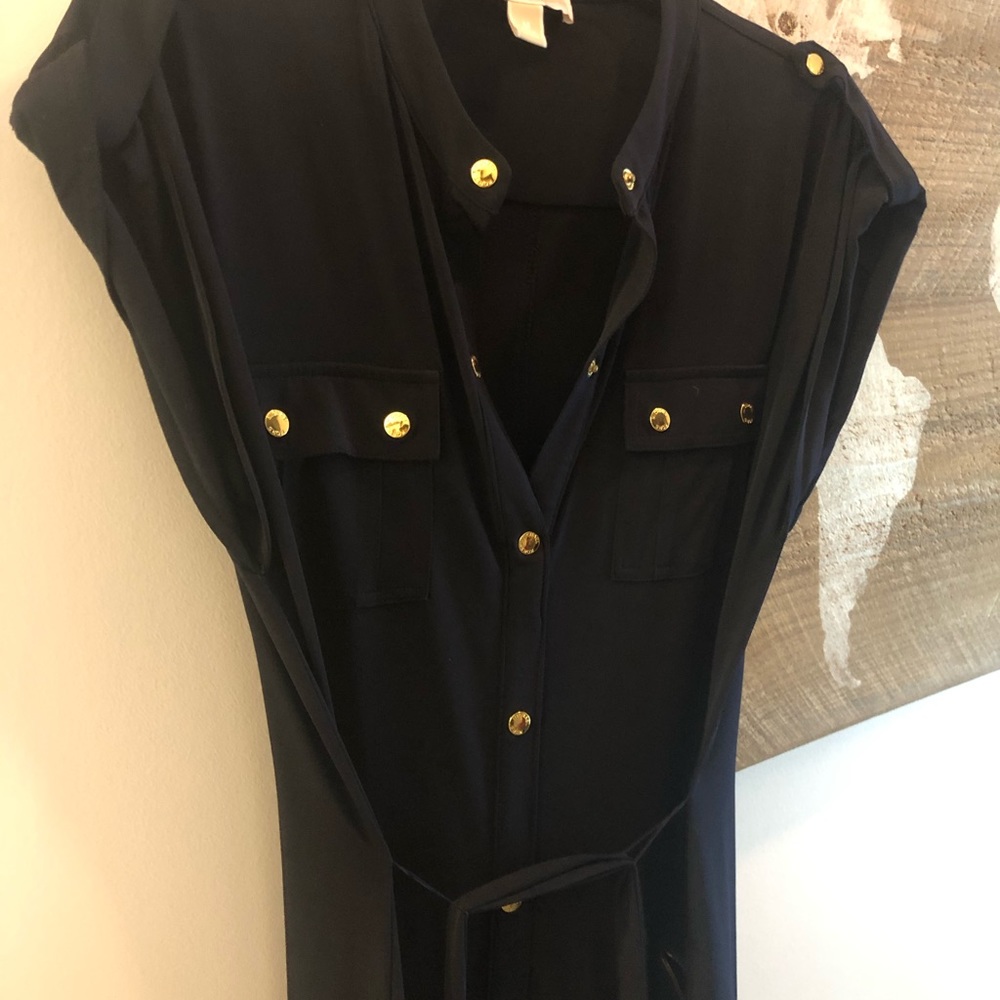 Tie-Waist Sleeveless Shirtdress